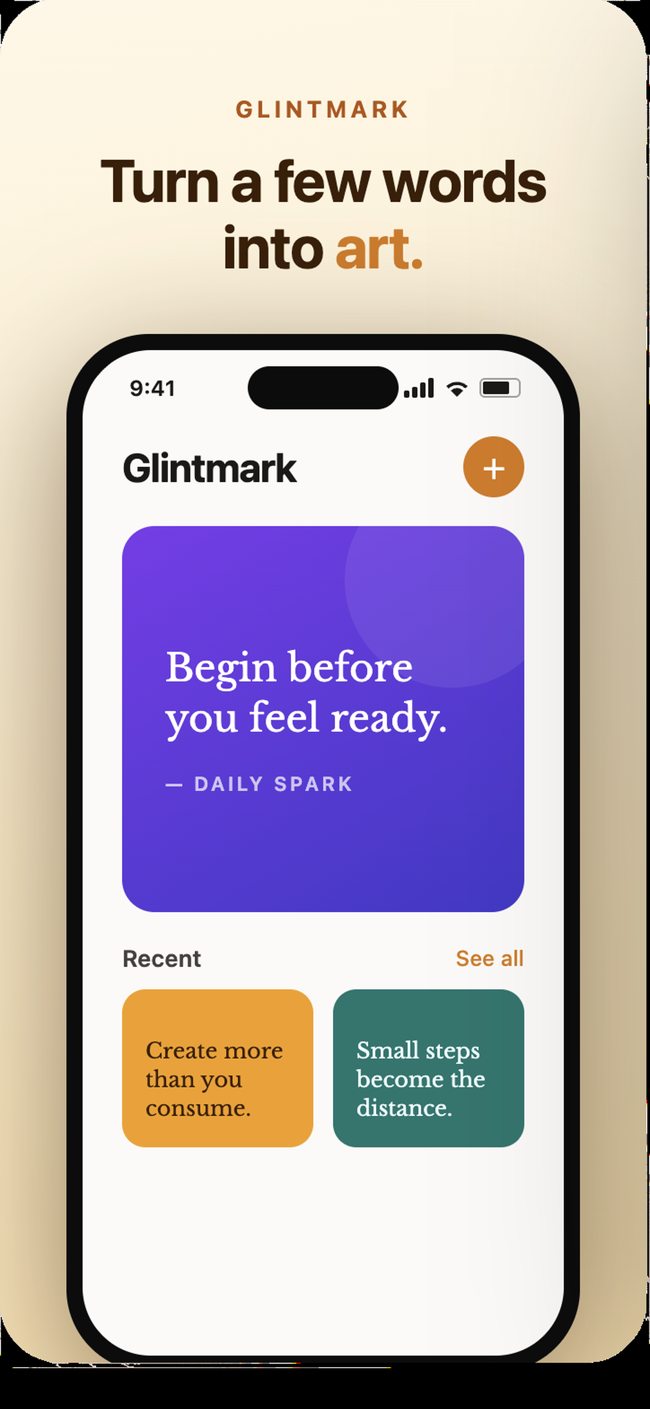 Glintmark library — Turn a few words into art